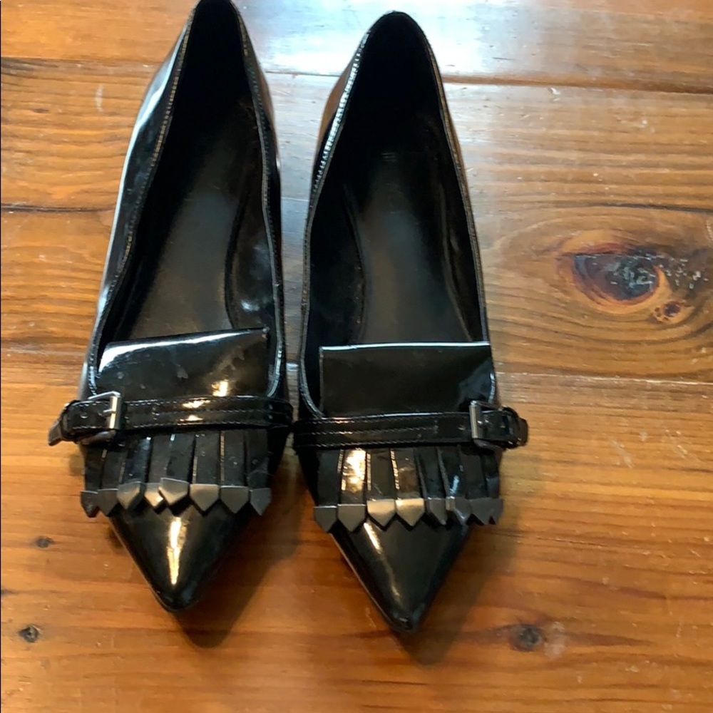 Nine West Black Loafers with fringe detail